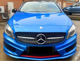 Mercedes Benz A-Class A180 A200 A45 AMG W176 (16-18)  - Black Diamond Style Front Bumper Grill Grille Replacement - ELITE GARAGE