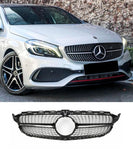 Mercedes Benz A-Class A180 A200 A45 AMG W176 (16-18)  - Black Diamond Style Front Bumper Grill Grille Replacement - ELITE GARAGE