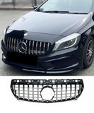 Mercedes Benz A-Class A180 A200 A45 AMG W176 (12-15) Chrome Silver GT-R Panamericana Style Front Bumper Grill Grille Replacement - ELITE GARAGE