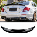 Mercedes Benz E-Class E63 E53 E43 AMG W213 Sedan (16-20) (GLOSS BLACK) PSM Style Rear Boot Spoiler Lip