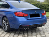 BMW 4 Series F32 F33 F36 M Sport - M Performance Rear Bumper Diffuser Lip (Dual Left Exhausts)