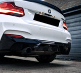 BMW 2 Series F22 Coupe F23 Convertible M Sport - Rear Bumper Diffuser (Dual Single Exhaust)