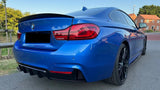 BMW 4 Series F32 F33 F36 M Sport - M Performance Rear Bumper Diffuser Lip (Dual Left Exhausts)