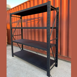 2000 (H) x 2000 (L) x 600 (D) Black Garage Shelving Heavy Duty - ELITE GARAGE