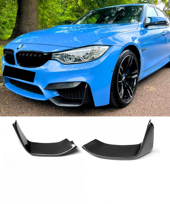 BMW M Series M3 F80 / M4 F82 F83 (DRY CARBON FIBER) Front Bumper Bar Splitter Covers