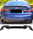 BMW 3 Series Pre LCI G20 Sedan And G21 Wagon M Sport - M Performance Style Rear Bumper Diffuser Lip (Dual Single Exhaust Tips) - ELITE GARAGE