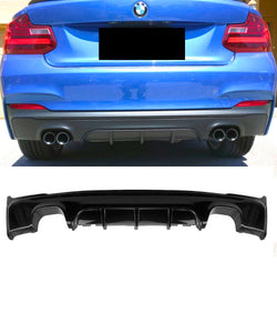 BMW 2 Series F22 Coupe F23 Convertible M Sport (Gloss Black) Performance Rear Bumper Diffuser Lip (Quad Twin Exhaust)