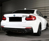 BMW 2 Series F22 Coupe F23 Convertible M Sport (Gloss Black) Performance Rear Bumper Diffuser Lip (Quad Twin Exhaust)