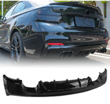 BMW 2 Series F22 Coupe F23 Convertible M Sport (Gloss Black) Performance Rear Bumper Diffuser Lip (Quad Twin Exhaust)