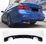 BMW 3 Series F30 335i 340i M Sport - Rear Bumper Diffuser Lip (Quad Twin Exhaust) - ELITE GARAGE