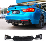 BMW 4 Series F32 435i 440i - M Performance Rear Diffuser Lip (Dual Single Exhaust) - ELITE GARAGE