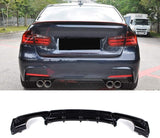 BMW 3 Series F30 335i 340i M Sport - Rear Bumper Diffuser Lip (Quad Twin Exhaust) - ELITE GARAGE