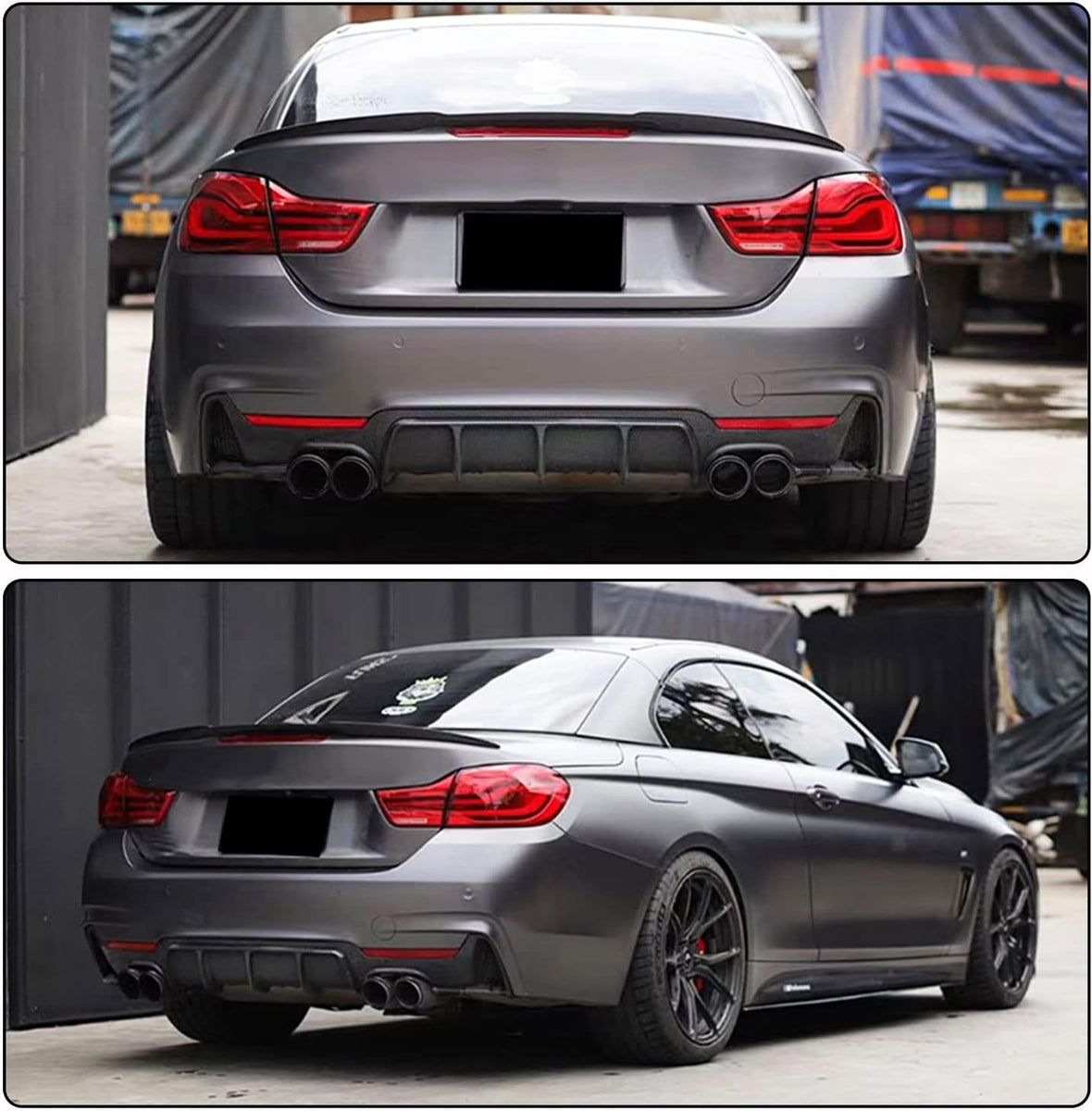 BMW 4 Series F32 435i 440i - M Performance Rear Diffuser Lip (Dual Twin ...