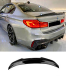 BMW 5 Series G30 F90 M5 (GLOSS BLACK) PSM Style Rear Boot Spoiler Lip - ELITE GARAGE