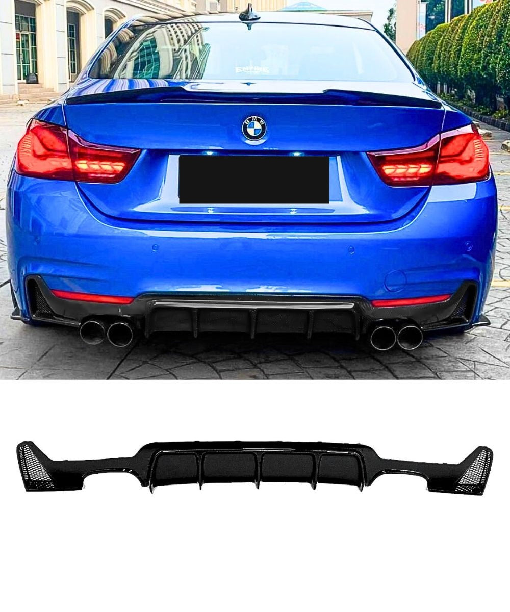BMW 4 Series F32 435i 440i - M Performance Rear Diffuser Lip (Dual Twin ...