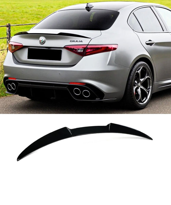 Alfa Romeo Giulia (GLOSS BLACK) Rear Boot Spoiler Lip (2016-2024)