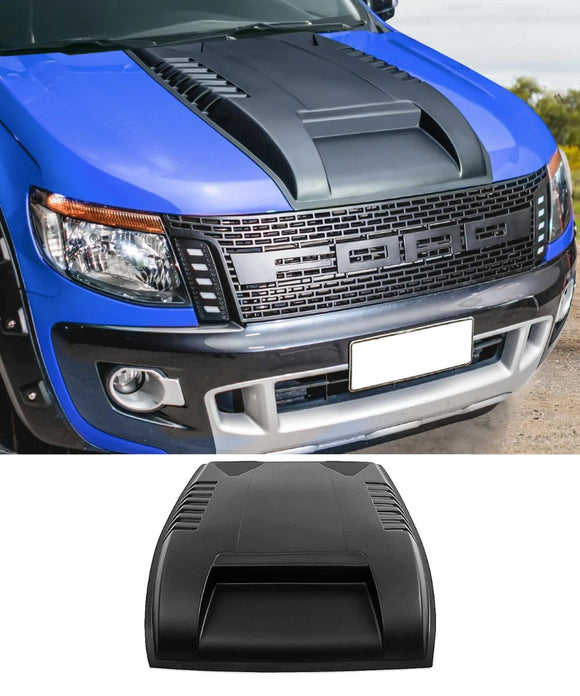 Matte Black Bonnet Vent Hood Scoop Cover Trim for Ford Ranger PX1 T6 2011-2015 - ELITE GARAGE
