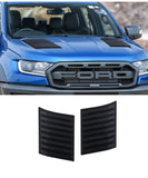 2 Piece Matte Black Bonnet Scoop Hood Vent Cover for Ford Ranger PX1 PX2 PX3 2012-2021 - ELITE GARAGE