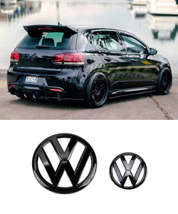 Volkswagen Golf GTI R MK6 - Front & Back Badges (GLOSS BLACK) - ELITE GARAGE