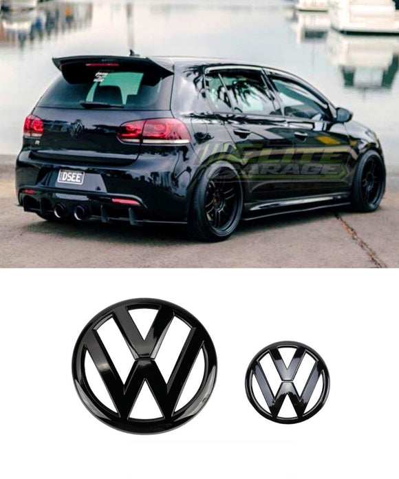 Volkswagen Golf GTI R MK6 - Front & Back Badges (GLOSS BLACK)