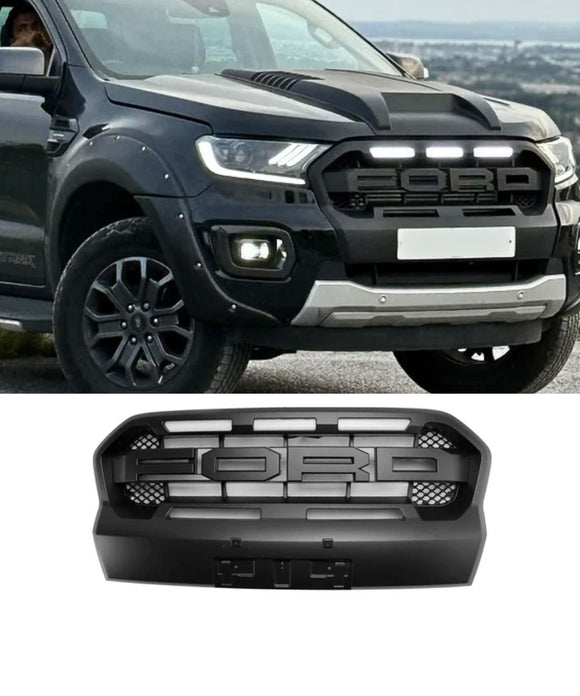 Raptor Style Front Bumper Grille With LED Light for Ford Ranger PX3 T8 Wildtrak 2018-2021 - ELITE GARAGE