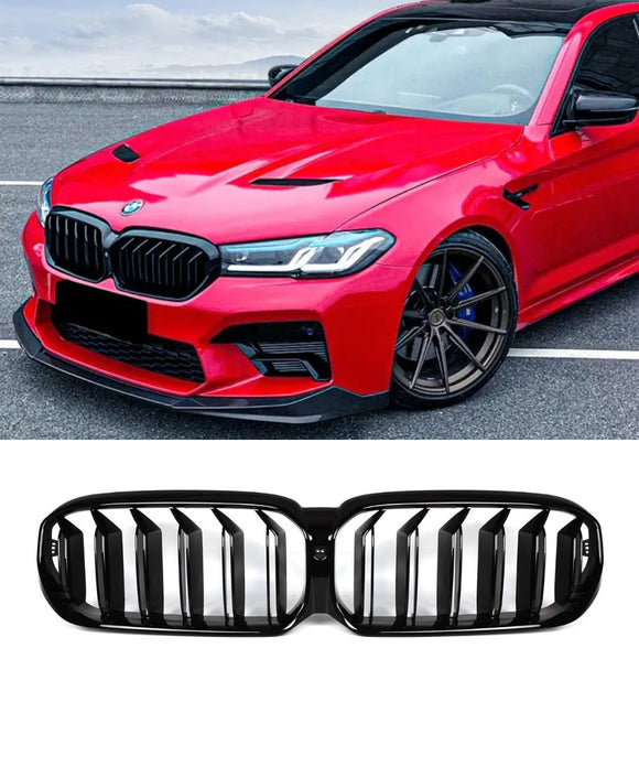 BMW 5 Series LCI G30 Sedan G31 Wagon (GLOSS BLACK) M5 Style Grill Grille Replacement