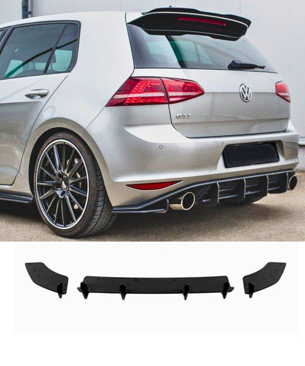 Volkswagen Golf MK7 GTI V2 - Rear Diffuser (GLOSS BLACK) | ELITE GARAGE