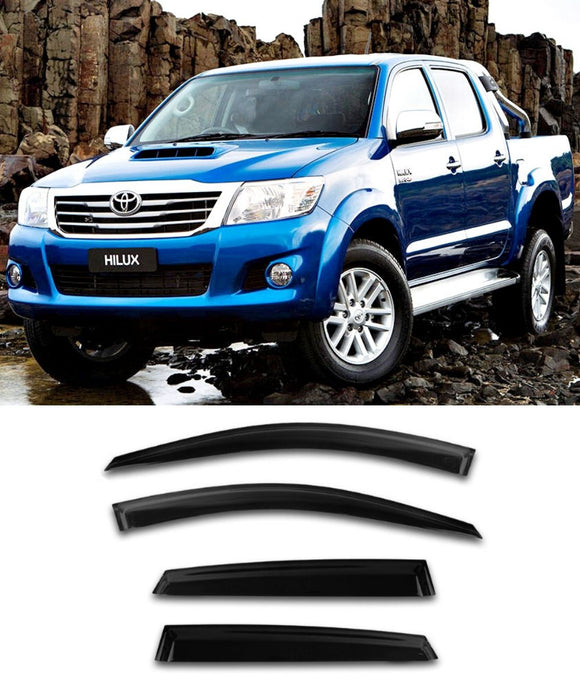 Toyota HILUX Dual Cab (05-15) Window Visors / Weathershields / Weather Shields - ELITE GARAGE