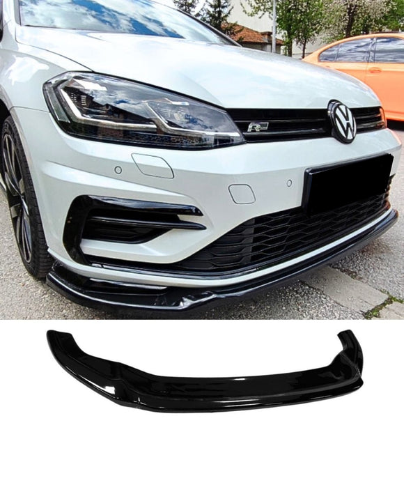 Volkswagen MK7.5 Golf 7.5 R (Gloss Black & Matte) Front Bumper Lip Spoiler (17-20)