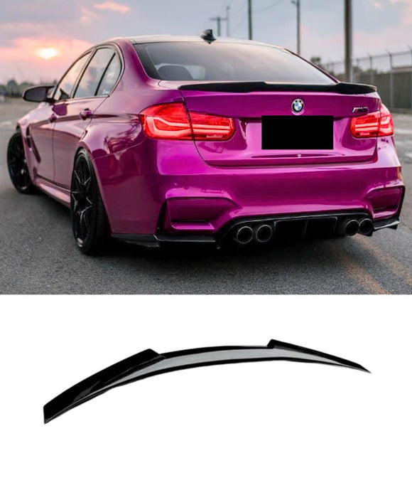 BMW F80 F30 M3 3 Series (GLOSS BLACK) M4 Style Rear Boot Spoiler Lip ...
