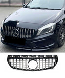 Mercedes Benz A-Class A180 A200 A45 AMG W176 (12-15) Chrome Silver GT-R Panamericana Style Front Bumper Grill Grille Replacement