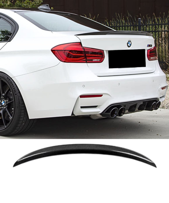 BMW F80 F30 M3 3 Series (CARBON FIBER) P Style Rear Boot Spoiler Lip