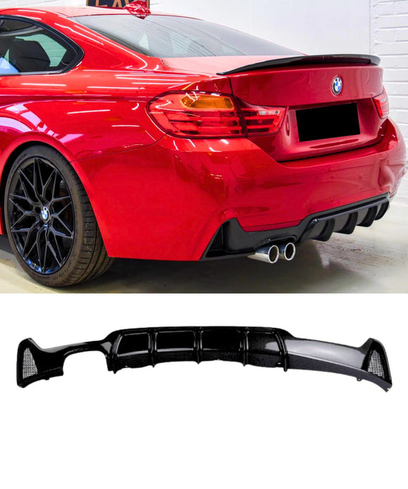 BMW 4 Series F32 F33 F36 M Sport - M Performance Rear Bumper Diffuser Lip (Dual Left Exhausts)