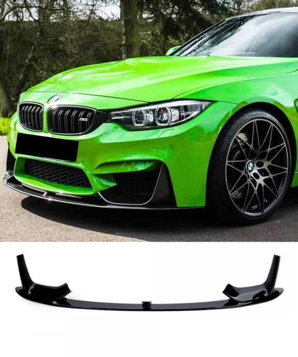 BMW M Series M3 F80 M4 F82 F83 - (GLOSS BLACK) M Performance Style Front Chin Lip Spoiler