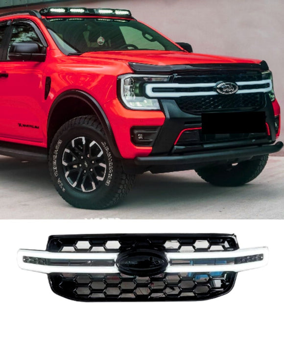 Ford Ranger Everest Next Gen Sport Wildtrak Platium (22-24) XLT Style Front Bumper Grill Grille LED