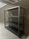 2000 (H) x 2000 (L) x 600 (D) Black Garage Shelving Heavy Duty - ELITE GARAGE