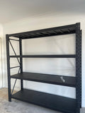 2000 (H) x 2000 (L) x 600 (D) Black Garage Shelving Heavy Duty - ELITE GARAGE