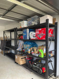 2000 (H) x 2000 (L) x 600 (D) Black Garage Shelving Heavy Duty - ELITE GARAGE