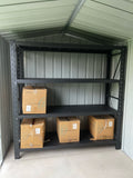 2000 (H) x 2000 (L) x 600 (D) Black Garage Shelving Heavy Duty - ELITE GARAGE