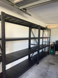 2000 (H) x 2000 (L) x 600 (D) Black Garage Shelving Heavy Duty - ELITE GARAGE