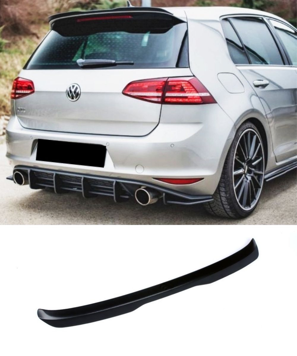 Volkswagen Golf MK7/MK7.5 - Rear Spoiler Extension (GLOSS BLACK) GTI ...