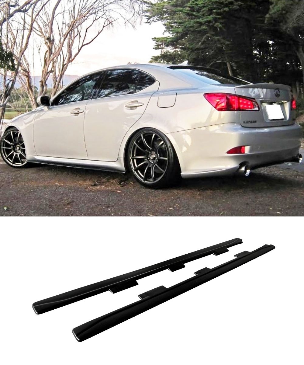 thumbnail image 2 of Gloss Black Side Skirt Extension Splitter Kit For Lexus IS250 IS350 2006-2024 – 10-Piece Adjustable Set 2 of 3